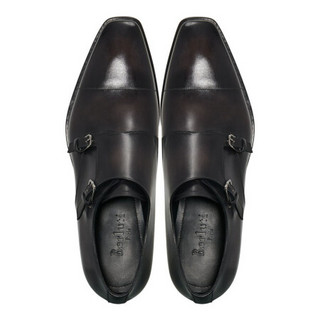 Berluti伯鲁提男鞋皮鞋双扣带精致设计正装都市时尚风格牛皮材质 45