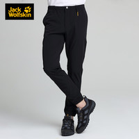 狼爪 官方男裤20款户外防晒简约弹力吸湿干爽舒适冲锋裤长裤5520011 5520011-6000/黑色/收裤脚 50 180/90A