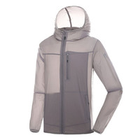 诺诗兰2020春夏新款户外男女防晒皮肤衣 旅行轻量大帽檐防晒衣 GL082B02 灰烬色-男 165