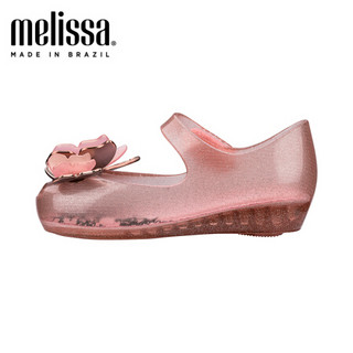 mini melissa梅丽莎2020春夏新品立体蝴蝶装饰可爱小童凉鞋32849 闪粉色/粉色 9