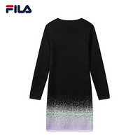 FILA 斐乐官方女子连衣裙2020秋季新款时尚休闲编织连衣裙女裙 正黑色-BK 165/84A/M