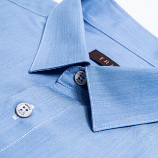 才子（TRIES）短袖衬衫男 2020夏季款时尚双口袋工装风纯色休闲衬衫12202E1321 浅蓝色 M(165/84A)