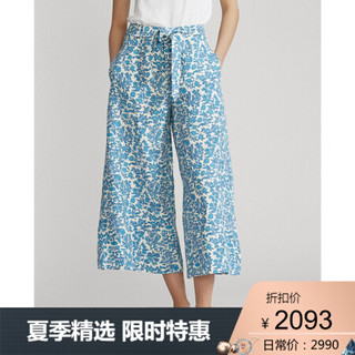 Ralph Lauren/拉夫劳伦女装 2020年夏季花卉印花阔腿裤21657 100-蓝色 2