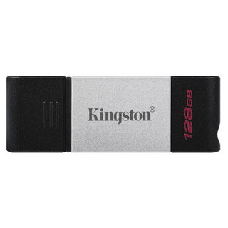 Kingston 金士顿 DT80 USB3.2 Gen1 U盘 银黑色 128GB Type-C