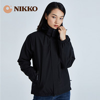 日高（NIKKO）新品三合一冲锋衣女抓绒内胆 防水外套防雨户外登山服百塔上衣 黑色 XXL(女)