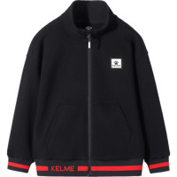 KELME KIDS美男童外套秋装童针织立领上衣运动单层外套子装 黑色 140cm