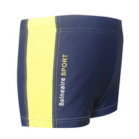 范德安(BALNEAIRE) 儿童泳裤 平角运动游泳裤 儿童泳衣男童游泳套装 蓝黄拼接 4(适合90cm-105cm)