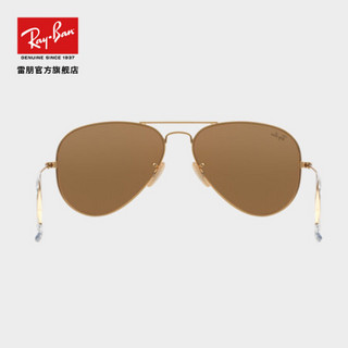 RayBan 雷朋太阳镜飞行员形蛤蟆镜酷炫潮流彩膜反光镜面护目镜0RB3025可定制 112/93金色镜框金色反光镜片 尺寸62