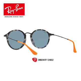 RayBan雷朋太阳镜男款时尚全框偏光开车驾驶司机镜0RB2447F可定制 124652黑白玳瑁色框偏光蓝色镜片 【定制单拍不发，镜片需另拍】尺寸52