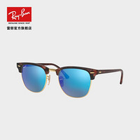 RayBan 雷朋太阳镜男女款半框派对达人复古潮流彩膜反光镜面0RB3016可定制 114517 玳瑁色镜框蓝色镜片 【定制单拍不发，镜片需另拍】尺寸51