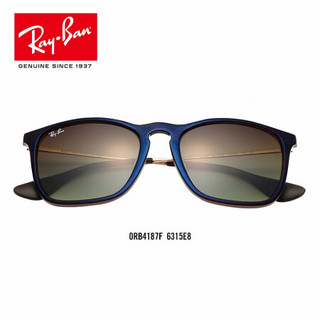 RayBan 雷朋太阳眼镜方形舒适简约潮流渐变色0RB4187F 6315E8茶色镜框茶色渐变镜片 【定制单拍不发，镜片需另拍】尺寸54