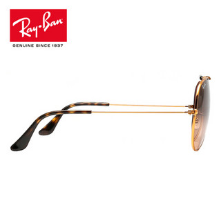 RayBan 雷朋太阳镜飞行员形男女款蛤蟆镜复古前卫渐变色0RB3029可定制 9001A5 古铜色镜框粉棕色渐变镜片 【定制单拍不发，镜片需另拍】尺寸62