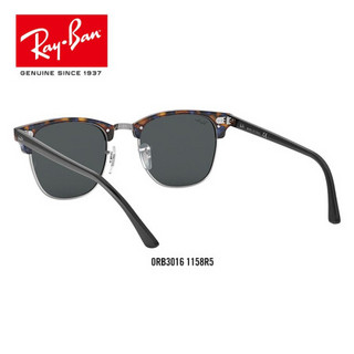 RayBan 雷朋太阳眼镜男女半框派对达人复古潮流时尚0RB3016墨镜 1158R5 玳瑁色框灰色镜片 【定制单拍不发，镜片需另拍】尺寸51