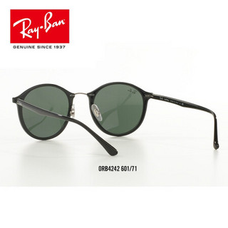 RayBan 雷朋太阳眼镜墨镜男女款圆形轻质时尚太阳镜0RB4242可定制 601/71黑色镜框绿色镜片 【定制单拍不发，镜片需另拍】尺寸49