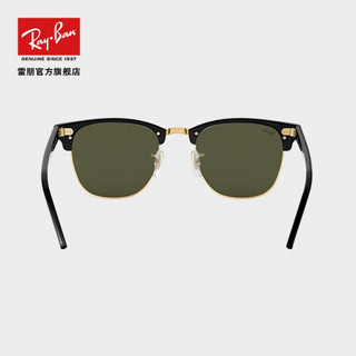 RayBan 雷朋太阳镜男女款派对达人半框墨镜潮流方形眼镜0RB3016 W0365黑色镜框绿色经典镜片 【定制单拍不发，镜片需另拍】尺寸49