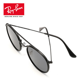 RayBan 雷朋太阳眼镜男女款舒适潮流太阳镜0RB3647N可定制 002/R5  黑色镜框灰色镜片 【定制单拍不发，镜片需另拍】尺寸51