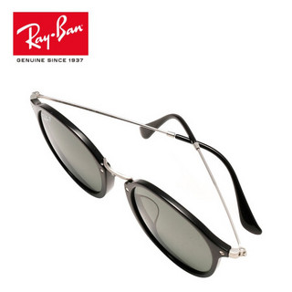 RayBan雷朋太阳眼镜墨镜男女款圆形偏光驾驶司机镜0RB2447F 可定制 901/58 黑色框绿色镜片 52