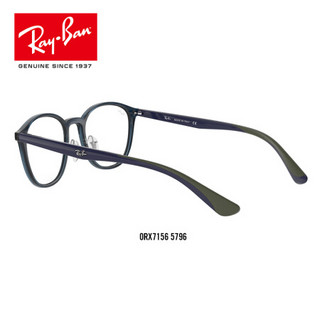 RayBan 雷朋光学镜架男女款近视镜框纤巧时尚0RX7156可定制 5796半透明深蓝色镜框 【定制单拍不发，镜片需另拍】尺寸53