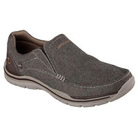 SKECHERS斯凯奇男鞋一脚蹬帆布鞋休闲鞋低帮64109 Dark Brown 7