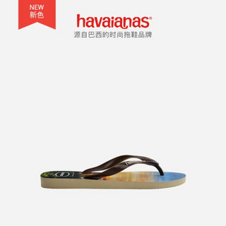 Havaianas哈唯纳 Hype2020新哈瓦那巴西风景印花男防滑沙滩人字拖鞋男鞋 0154-蓝绿灰/印花 适合 43-44码