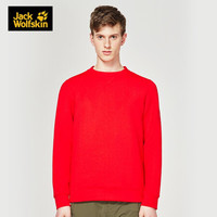 Jack Wolfskin/狼爪官方男士新款户外舒适透气柔软休闲圆领太空棉长袖T恤1707471 1707471-2015/深红色 M 175/96A