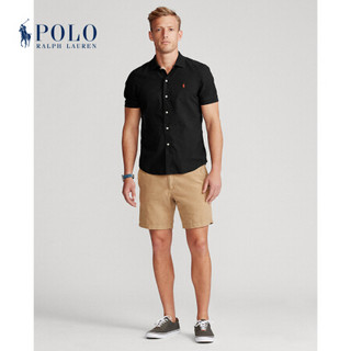 Ralph Lauren/拉夫劳伦男装 2020年夏季经典版型牛津布Polo领衬衫12461 001-黑色 M