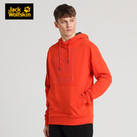 JackWolfskin/狼爪官方男款20春夏新品户外干爽吸湿柔软舒适连帽休闲套头卫衣1708191 1708191-2066/熔岩红 L   180/108A