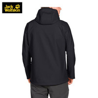 Jack Wolfskin/狼爪官方男士春季户外舒适休闲透气防风不易沾水软壳夹克外套1304151 1304151-6000/黑色 L 180/100A