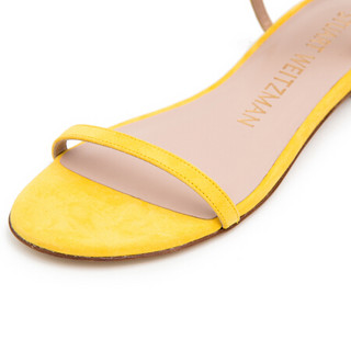 斯图尔特·韦茨曼 STUART WEITZMAN 女士黄色绒面牛皮凉鞋 MERINDA FLAT SUEDE SUNFLOWER 37