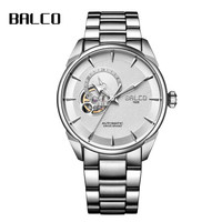 【新品上新】拜戈(BALCO)瑞士品牌男士商务手表钢带全自动镂空皮带机械表4322 1122白色钢带