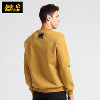 JackWolfskin狼爪官方卫衣男20秋冬新款户外都市柔软舒适圆领无帽套头衫5719031 5719031-5205/琥珀金 L 180/108A