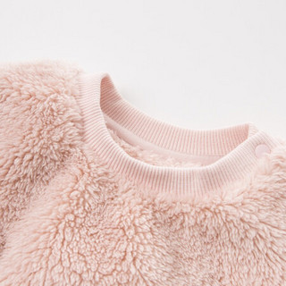 davebella戴维贝拉冬季新款婴幼儿衣服 男女童保暖双面绒套装 粉色 110cm（5Y(建议身高105-115cm））