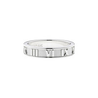 蒂芙尼 Tiffany & Co. Atlas系列罗马数字镂空银窄式戒指 23416638（4.5号）