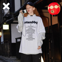 【INXX】Stand by 明星同款 潮牌短袖T恤圆领字母印花夏季情侣款 红色 M
