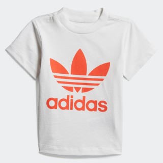 阿迪达斯官网 三叶草SHORT TEE SET婴童装短袖运动套装FI8318 红色 73cm