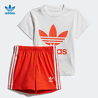 adidas 阿迪达斯 三叶草 SHORT TEE SET FI8318 儿童短袖运动套装