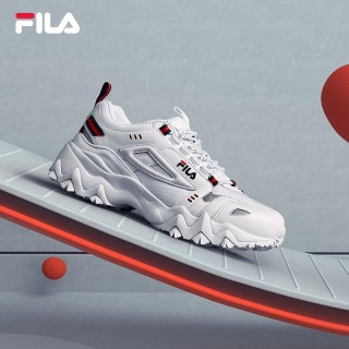 【蔡徐坤力荐】FILA 斐乐官方 征峰者 老爹鞋2020夏新款运动鞋女 35.5 公主白/泡沫白-SW