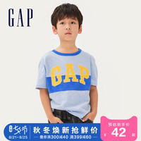 Gap男童LOGO纯棉短袖T恤夏季539649 2020新款童装休闲儿童上衣