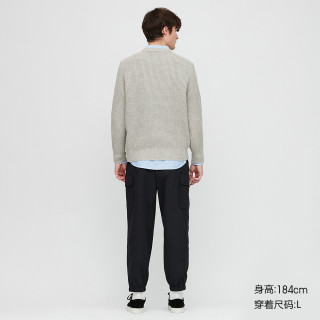 优衣库 男装 华夫格圆领针织衫(长袖) 423573 UNIQLO 185/128C/XXXXL 67 海蓝色