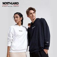 诺诗兰（NORTHLAND）2020秋冬新款宽松连帽卫衣中性风  纯黑色 165