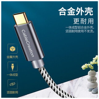 CABLE CREATION CC0581 双头Type-c数据线 5A100W充电器线 USB-C公对公PD快充线 1米