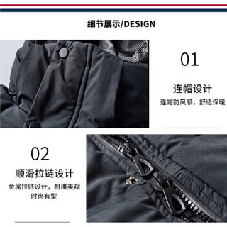 U.S. POLO ASSN. 羽绒服男 2019冬季新品羽绒服男中长款青年商务休闲加厚保暖外套冬装6194117167 白灰 XL