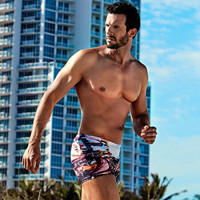 范德安(BALNEAIRE) 男士泳裤 平角运动防晒大码游泳裤 时尚印花 沙滩裤 数码印花 XXXL