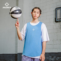 准者运动背心男女夏季潮流时尚无袖上衣跑步运动休闲衫篮球文化衫 蓝花纱 M
