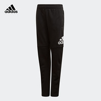 阿迪达斯官网 adidas YB LOGO PANT大童装训练针织长裤 CF6541 黑/白 164CM