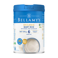 BELLAMY'S 贝拉米 有机高铁婴幼儿大米粉 原味 225g/罐 6月+ *2件