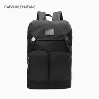CK JEANS 2020秋冬新款 男包时尚尼龙系列翻盖双肩包 HH2013M3500 001-黑色 ST