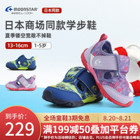 MoonStar月星 2020年春夏季新款 儿童机能鞋网面镂空男童女童凉鞋透气凉爽宝宝学步鞋 蓝色 内长13cm