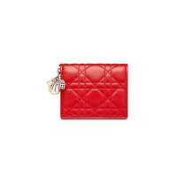Dior 迪奥 Lady Dior系列 女士羊皮零钱包 S0178OBBB_M02E 红色