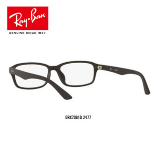 RayBan 雷朋光学镜架男女款全框简约古典近视镜框0RX7081D可定制 2477黑色镜框 【定制单拍不发，镜片需另拍】尺寸55